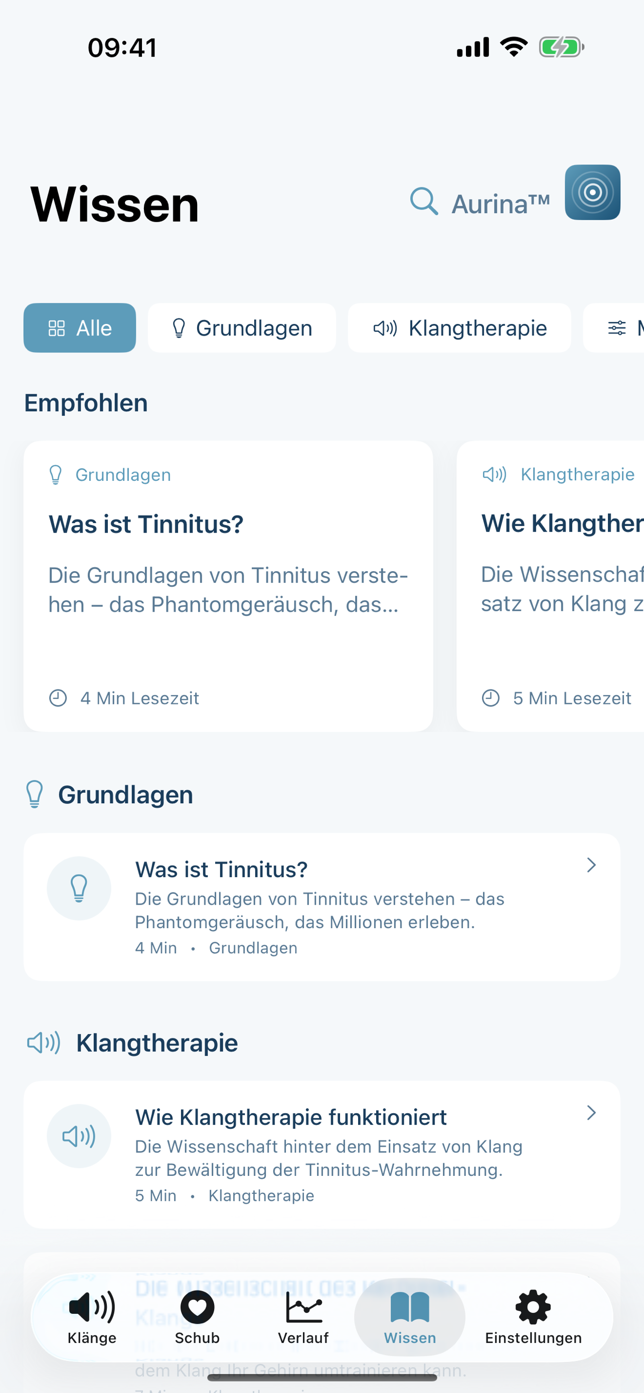 Aurina learn section - tinnitus education articles