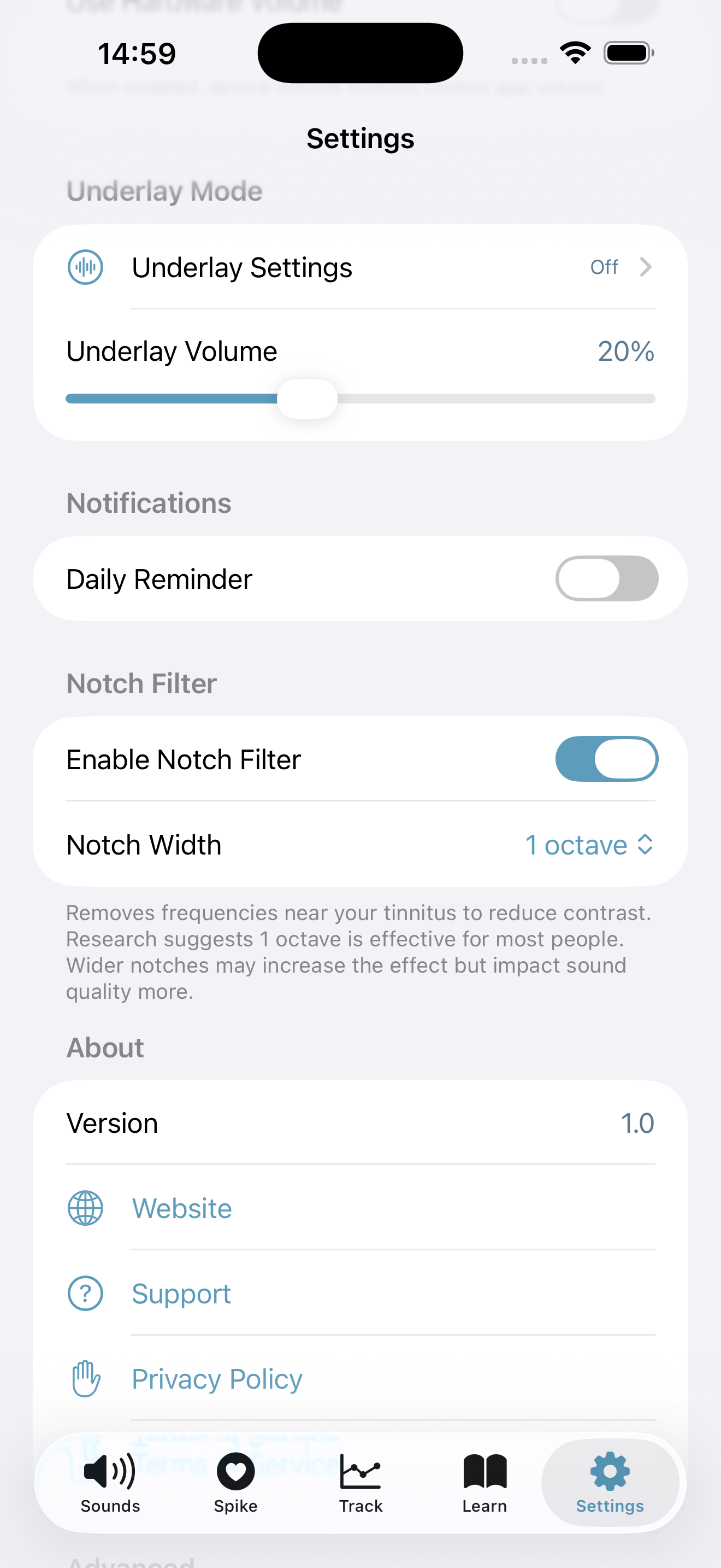 Aurina underlay mode settings - play sounds with other apps